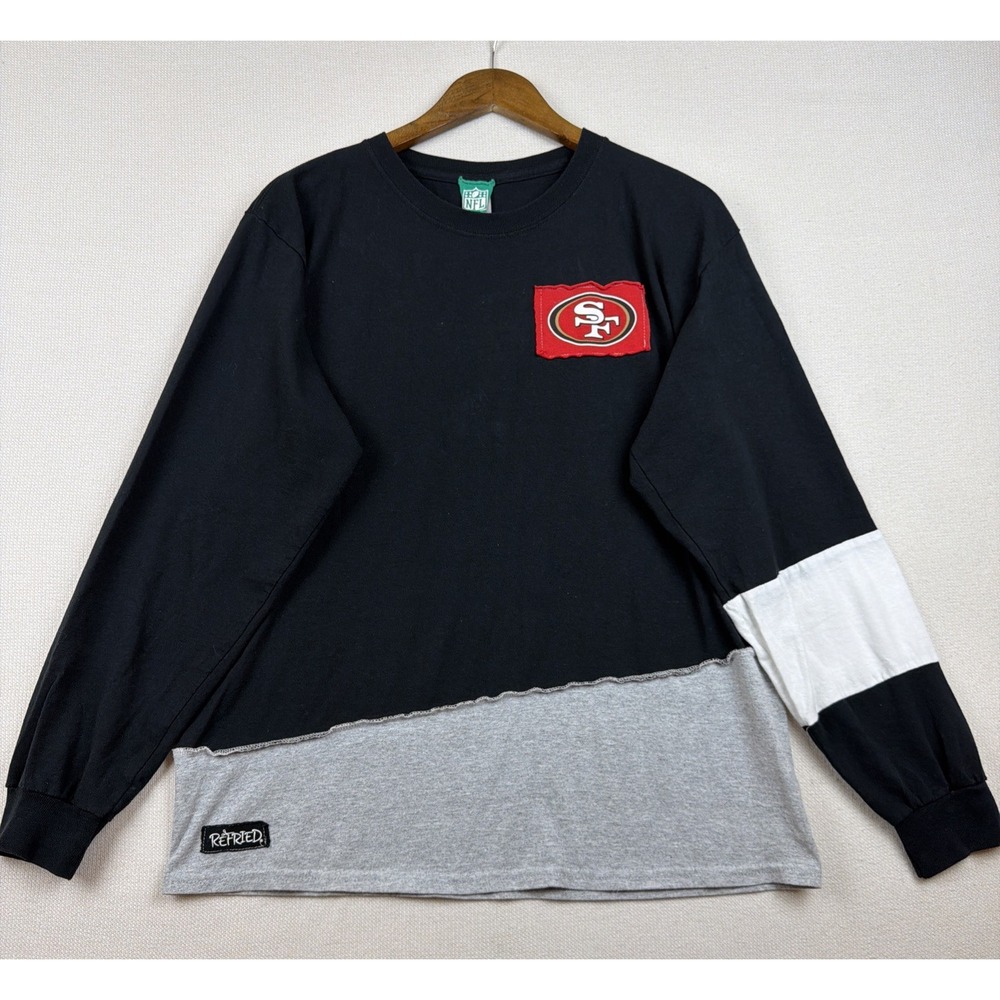 San Francisco 49ERS Refried Crew Neck Tee Shirt Size L Color Block by Gildan